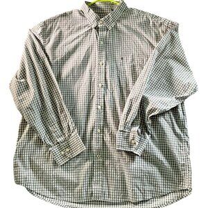 IZOD Shirt Mens 2XL Gray Gingham Button Down Long Sleeve Premium Essentials